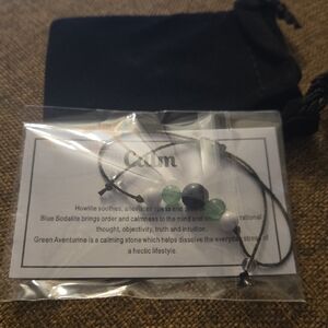 Calm Beaded Bracelet with Black Cord